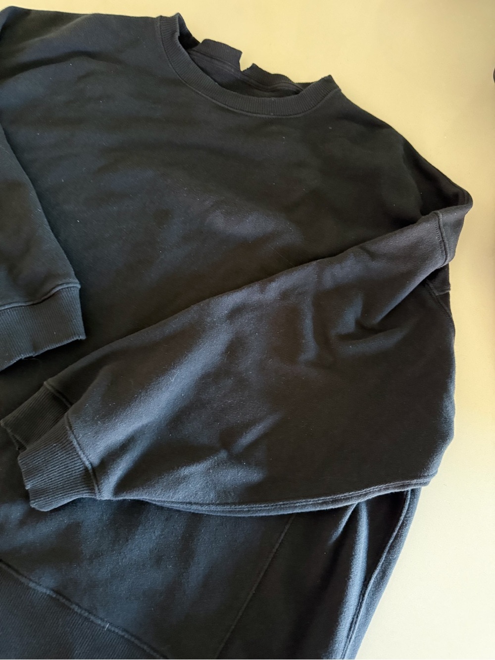 aerie Black Crewneck Pullover Sweatshirt